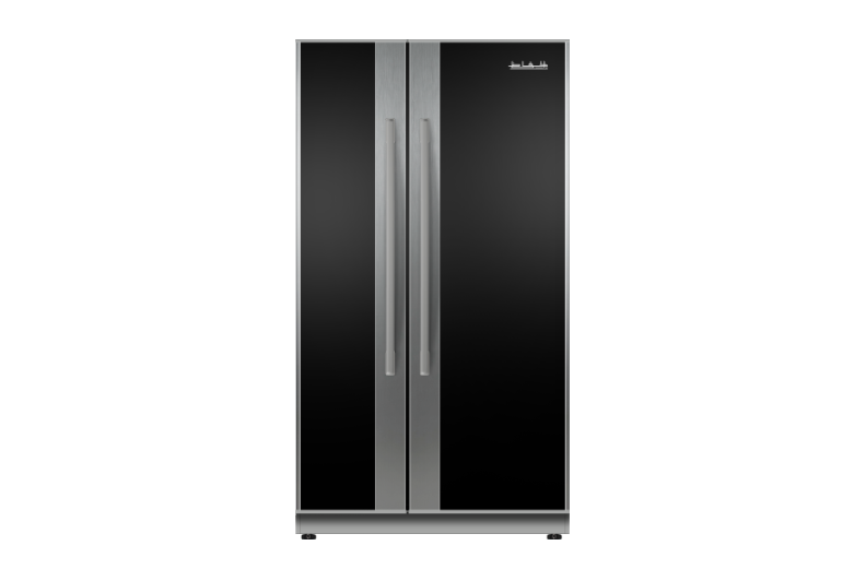 SNSL3020B - ALHAFEZ Side-by-side fridge, silver, black door