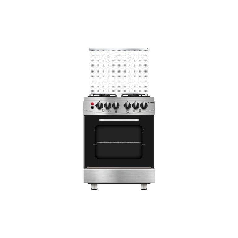 [101139] HC64WGBH - ALHAFEZ Gas cooker, 4 burners, white, brass caps