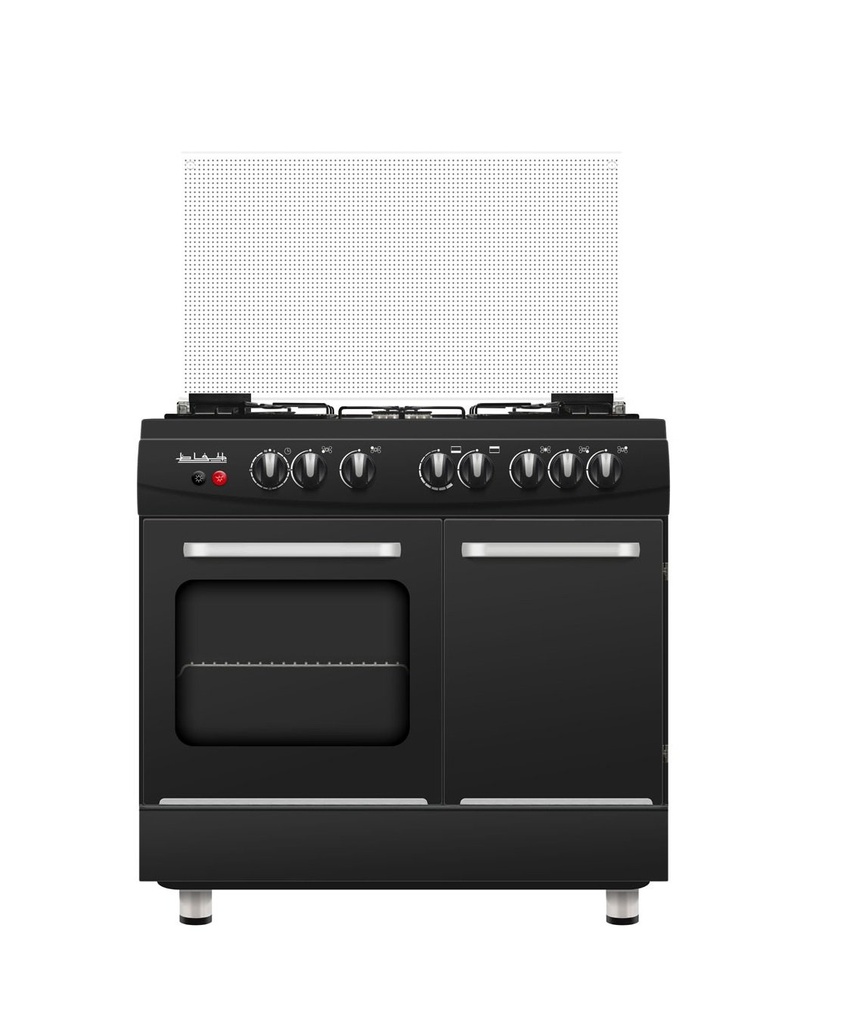 [101143] HC95BG - ALHAFEZ Gas cooker, 5 burners, black, +turbo head, alum caps