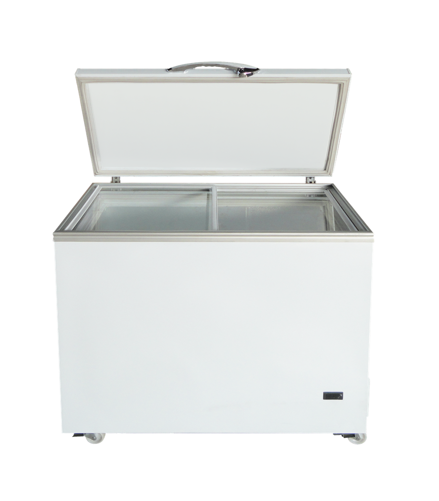 [101183] FG1122D - ALHAFEZ Chest freezer, glass top, fixed-foam inverter