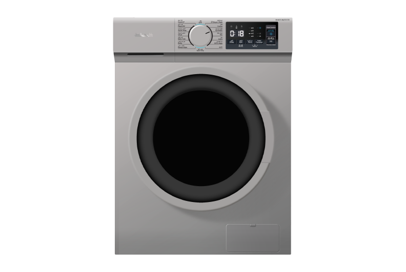N1475S-INV - ALHAFEZ Automatic washer, 7.8kg, silver, inverter, 1400rpm, 15-program