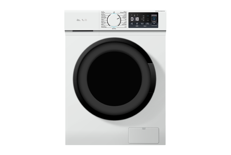 N1475WBL-INV - غسالة الحافظ اوتوماتيك 7.8 كغ أبيض باب أسود انفيرتر شاشة 1400 دورة 15 برنامج