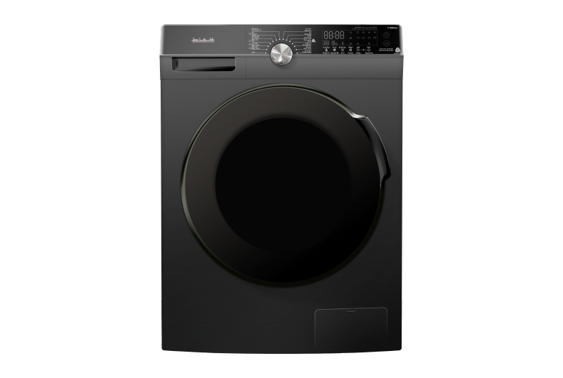K1485B-INV - ALHAFEZ Automatic washer, 8.8kg, black, black door, inverter, touch, 1400rpm